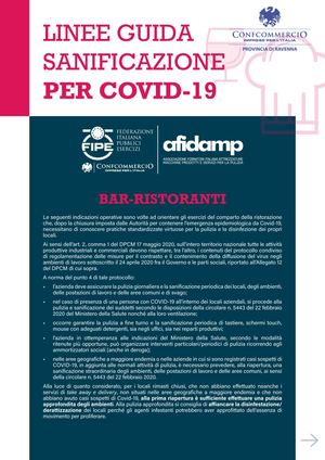 Linee Guida Sanificazione Bar Ristoranti22 05