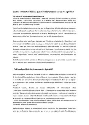 Rol Del Maestro Del Siglo Xx I,