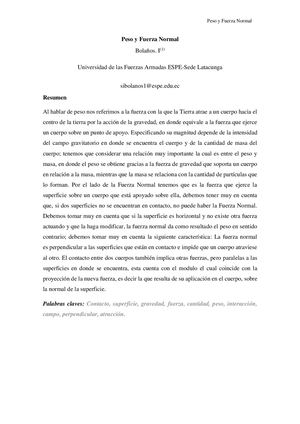 Peso Y Fuerza Normal
