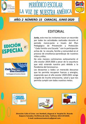 Periódico Escolar Mes De Junio 2020 Edición Especial