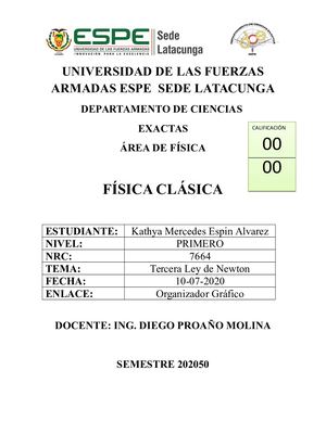 Espin Kathya-Organizador Gráfico-Tercera Ley De Newton
