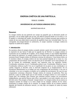 Ensayo_Energía cinética de una partícula