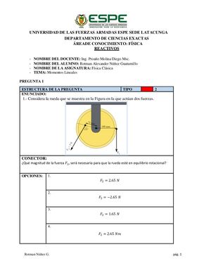 Momentos Lineales O Torques Reactivos