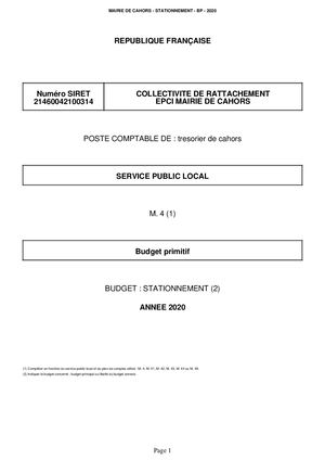 Bp 2020 Stationnement