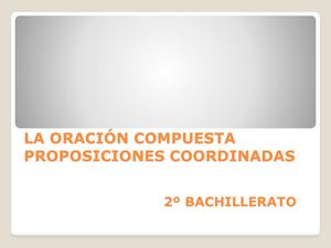 Oracion Compuesta Coordinadas