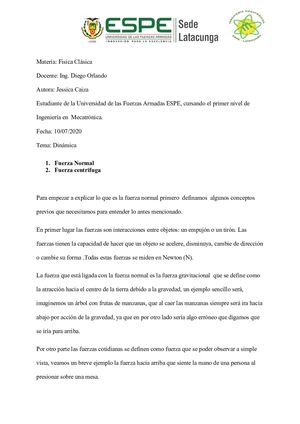 Ensayo De La Fuerza Normal Y Fuerza Centripeta
