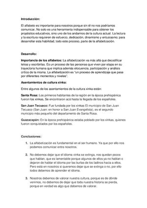 Ensayo Xinka
