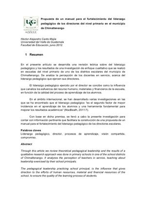 Características Del Liderazgo Pedagogíco