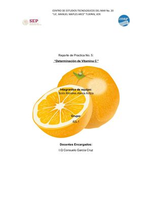 Reporte "Determinación de Vitamina C"
