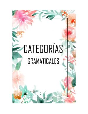 Categorías Gramaticales.