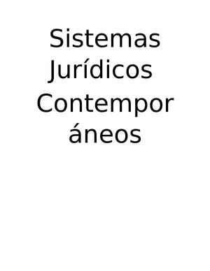 Sistemas Jurídicos Contemporáneos