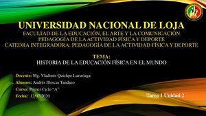 Resumen De La Historia De La Educación Física en el mundo