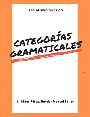 Categorías Gramaticales