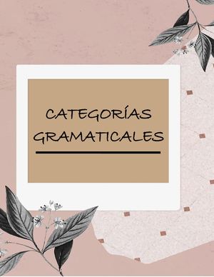 Categorías Gramaticales