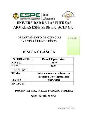 Reactivos Interacciones Térmicas