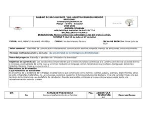 AGENDA BACHILLERATO SEMANA 7