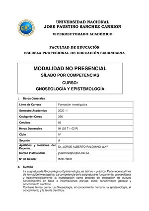 Silabo Gnoseología 2020 I