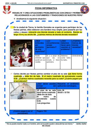 Ficha 6 ÁReas Y Perimetros 6to C