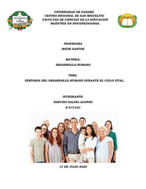 Períodos Del Desarrollo Humano Durante El Ciclo Vital