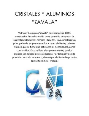 Catalogo Cristales Y Aluminios Zavala