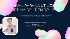 Manual Para La Utilización ÓPtima Del Tiempo Libre