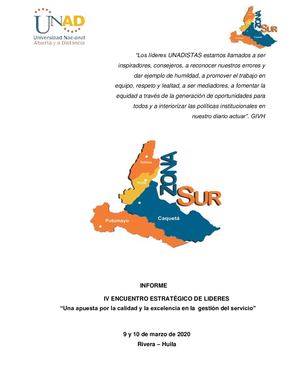 IV ENCUENTRO ESTRATÉGICO DE LÍDERES ZONA SUR