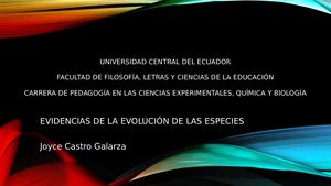 Pruebas De La Evolucion