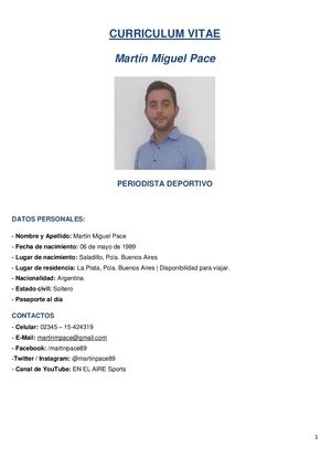 Curriculum Vitae | Martin Pace