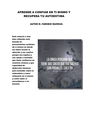 Aprende A Confiar En Ti Mismo Y Recupera Tu Autoestima