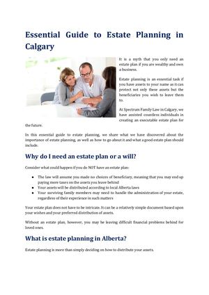 Spectrum Family Law Calgary Essential Guide To Estate Planning In Calgary