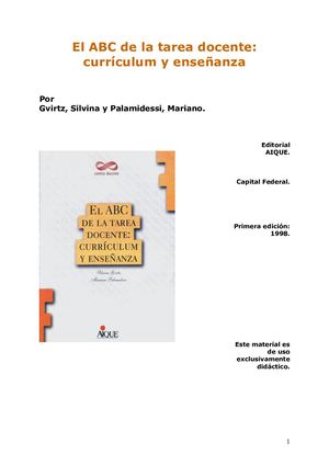 El ABC de la tarea docente: curriculum y enseñaza