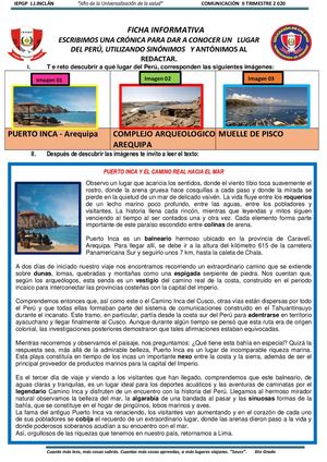 Ficha 19 Producción De Una Crónica