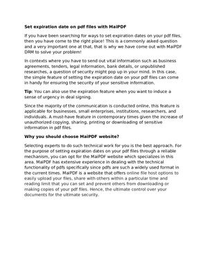 set expiration date on PDF