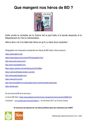 Que Mangent Les Heros De BD ?