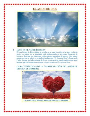 LAS MANIFESTACIONES DEL AMOR DE DIOS