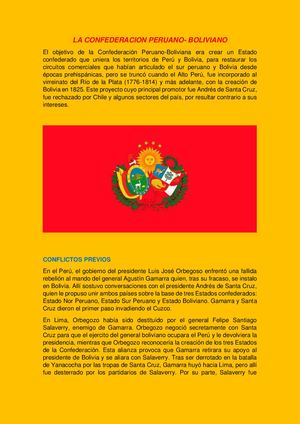 La Confederacion Peruano Boliviano
