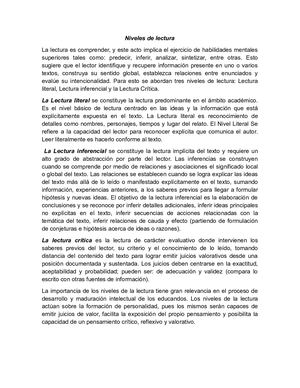 Niveles De Lectura
