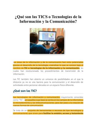 Qué Son Las TICS O Tecnologías De La Información Y La Comunicación