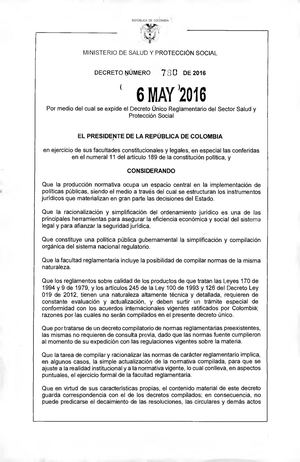 DECRETO 0780 DE 2016 1 500