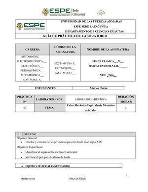 Practica De Lavoratotio Calor Mecanico