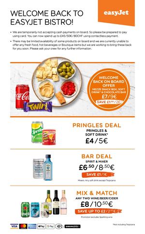 easyJet Bistro July 2020 UK, EU, Swiss