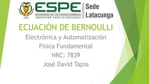 Ecuacion Bernoulli Presentacion