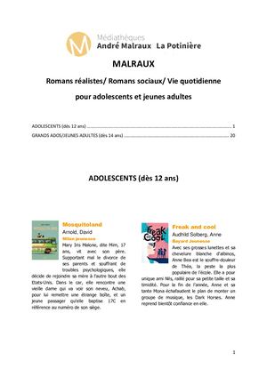 Romans Réalistes Pour Ados Et Grands Ados