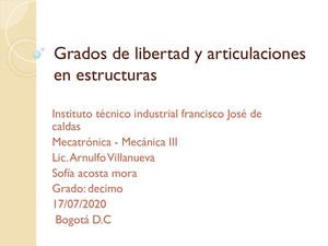 giros de libertad y articulaciones en estructuras