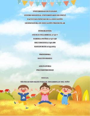 Tecnicas Ojo Mano Para El Desarrollo Del Niño