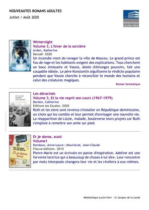 Nouveautés romans juillet 2020