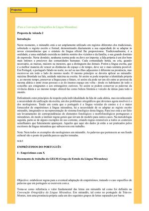 Segunda Adenda à Convenção Ortográfica da Língua Mirandesa