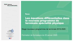 Les éQuations Différentielles Dans Le Nouveau Programme V2