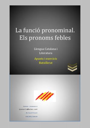 LES PROFORMES. Els pronoms febles