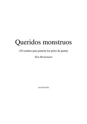 Queridos Monstruos Elsa Bornemann